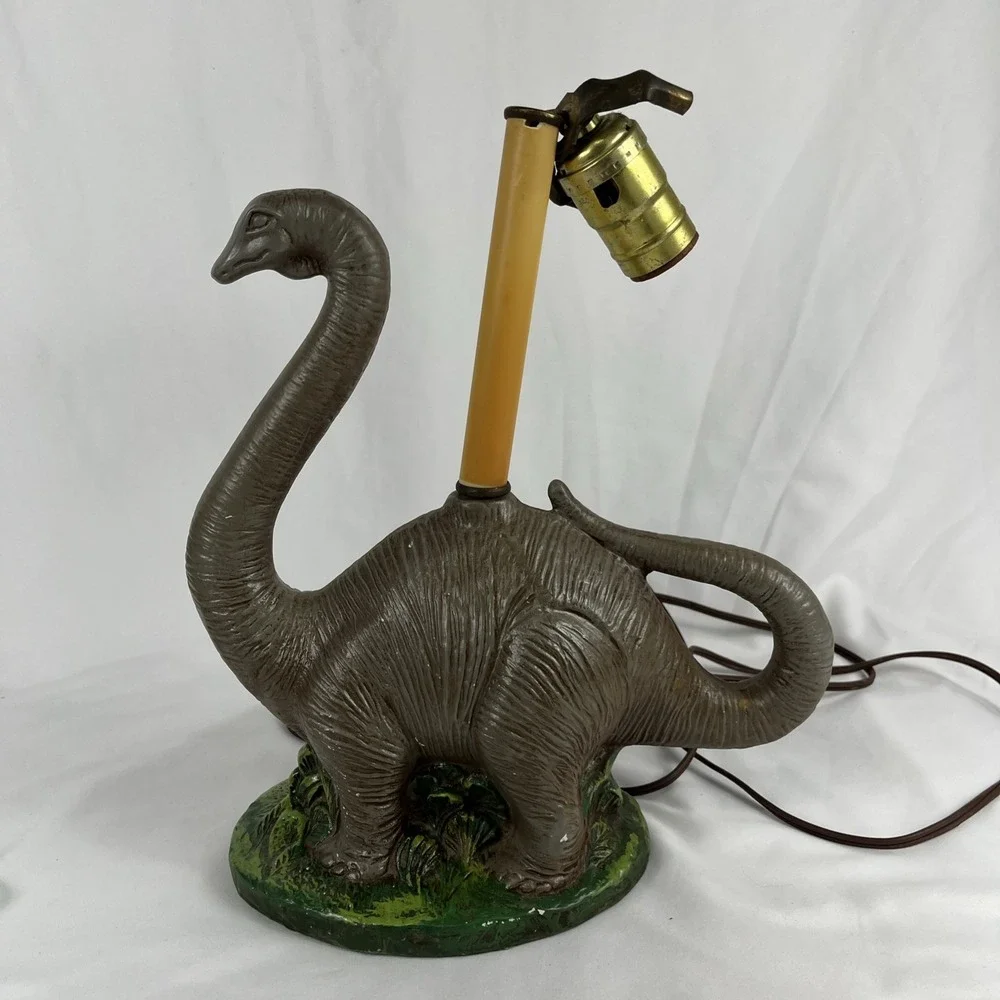 Vintage Rare‎ Lamp Unique Ceramic Dinosaur Diplodocus NEEDS REPAIRS